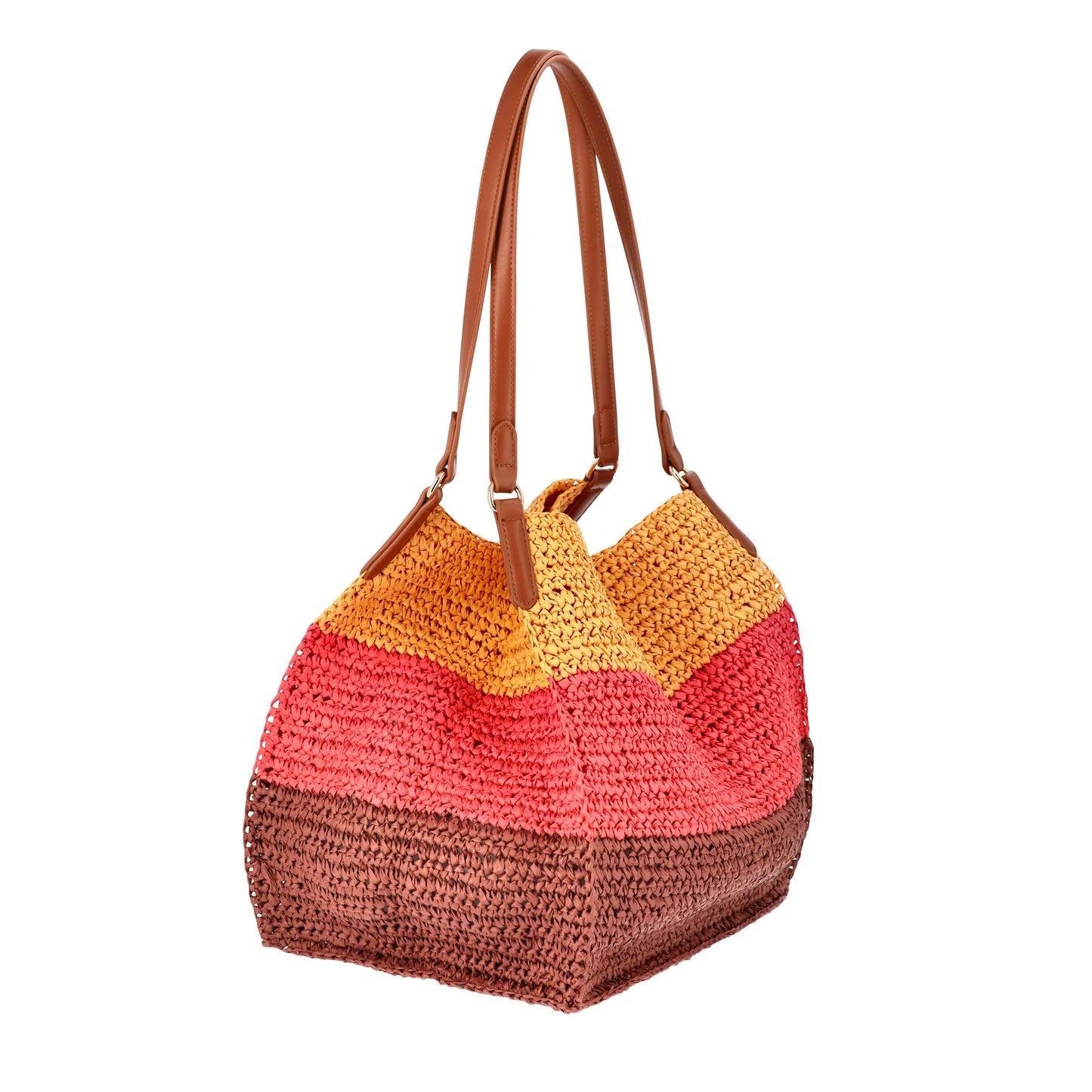 Women's Foldable Gradient Straw Beach Bag